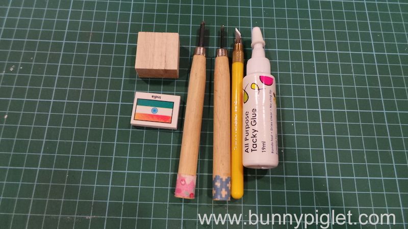 materials needed to carve eraser stamp