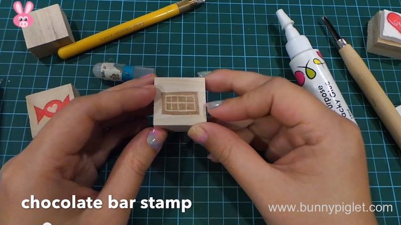 chocolate bar rubber stamp