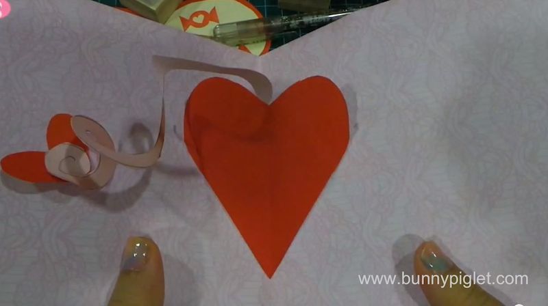stick small heart to side of card